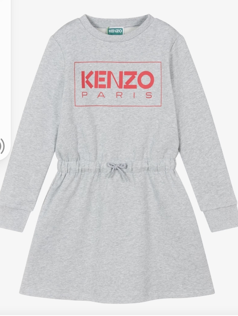 Kenzo Grey Sweatshirt Dress with Pink Logo